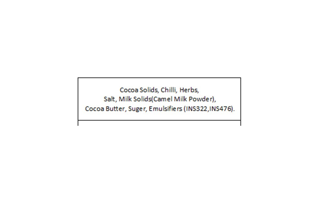 Aadvik Camel Milk Chocolate Chilli & Herbs   Box  50 grams